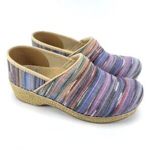 Womens Dansko Jute Pro Weave Artisan Multicolor Slip On Mules Clogs Shoes 39